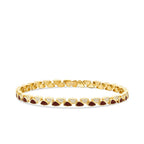 Rot-Braun-Emaille-Armband mit Stein aus Gold