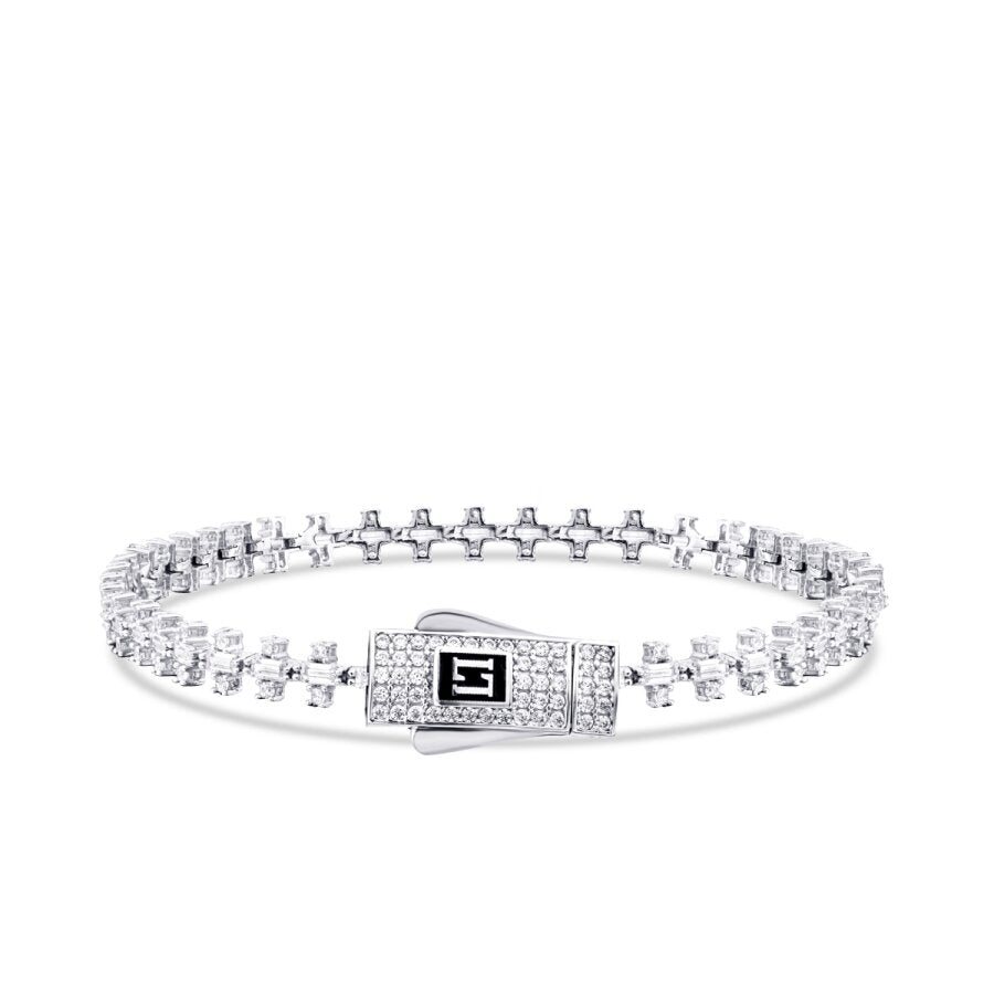 Baguette-Armband mit Stein aus Gold