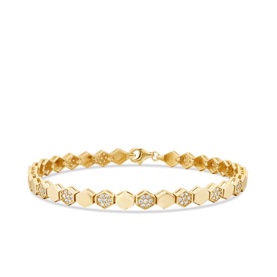Honigwabe-Armband mit Stein aus Gold