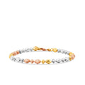 Dreifarbiges Perlenarmband aus Gold
