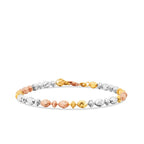 Dreifarbiges Perlenarmband aus Gold