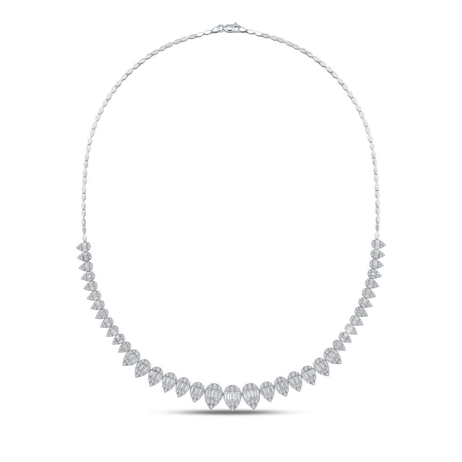 Baguette-Collier mit Tropfen-Design aus Gold