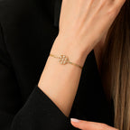 Blume-Armbänder mit Stein aus Gold