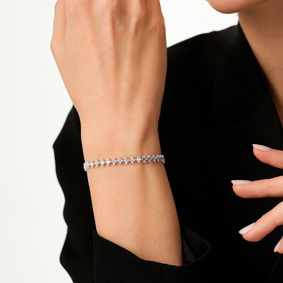 Baguette-Armband mit Stein aus Gold