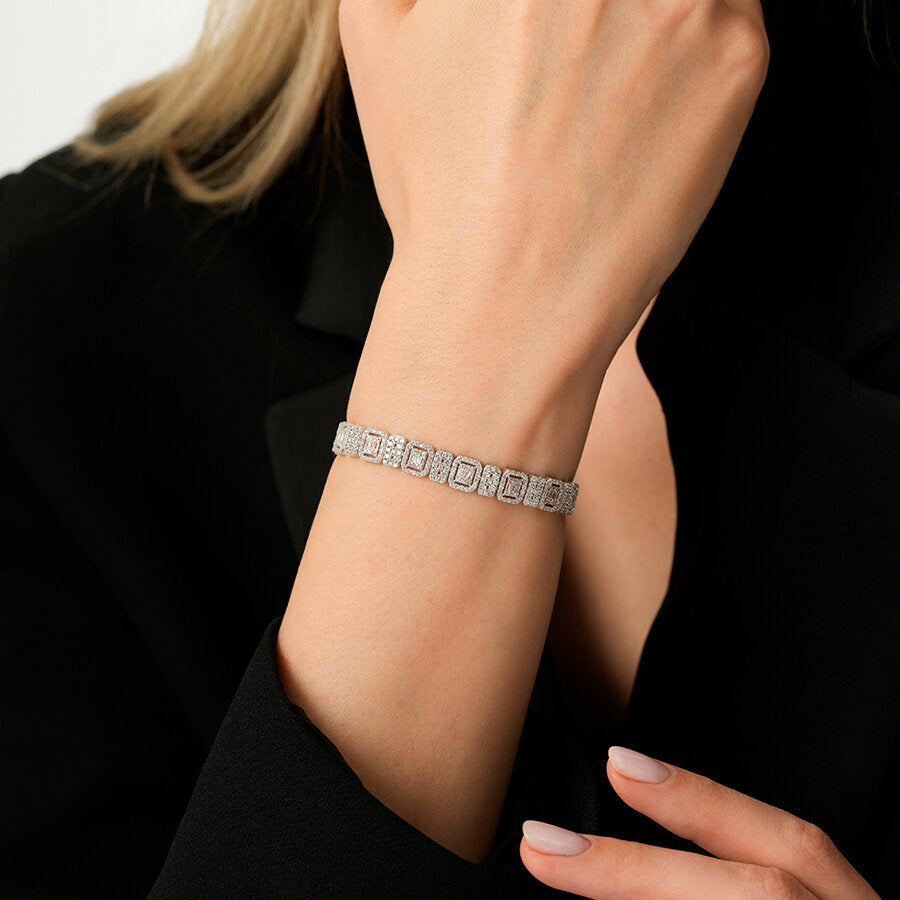 Baguette-Armband mit Stein aus Gold