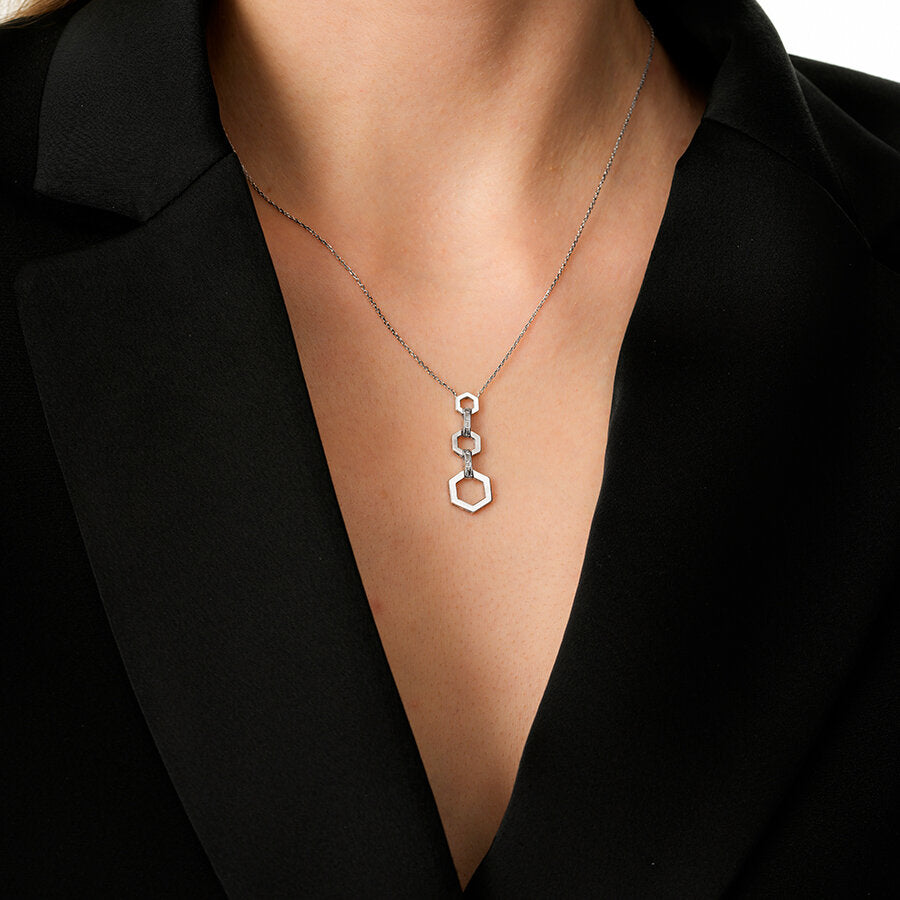 0,15 ct. Diamant Baguette Halskette