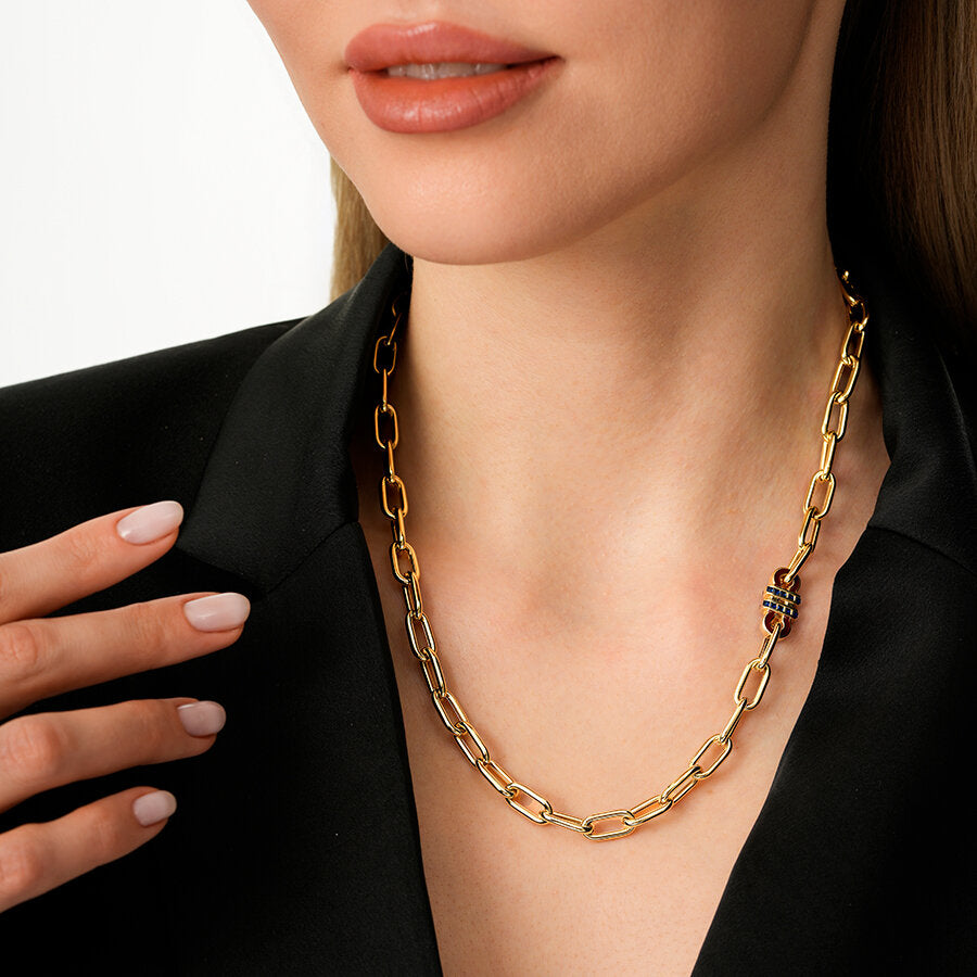 Marine-Blau-Trend-Gliederkette aus Gold