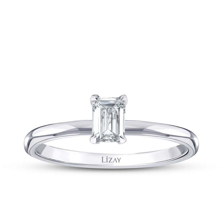 0,30 ct. Diamant Smaragd Brillant Solitär Verlobungsring Ring