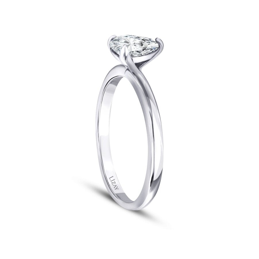 0.70 ct. Diamant Tropfen Solitär Verlobungsring