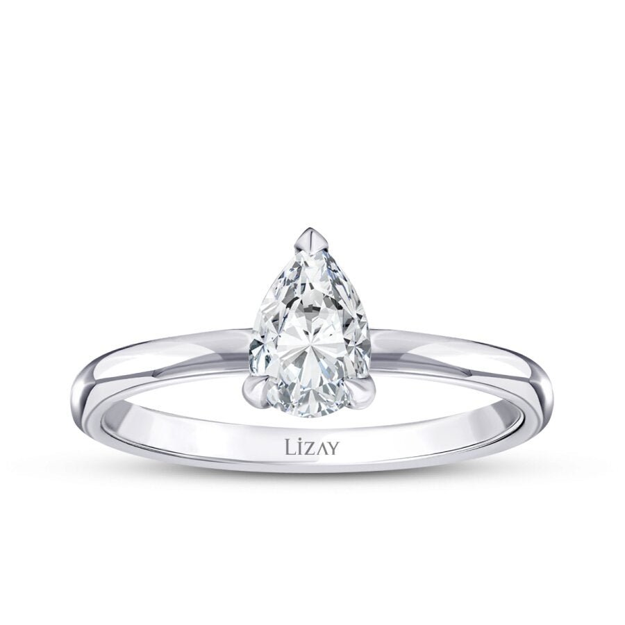 0.80 ct. Diamant Tropfen Solitär Verlobungsring