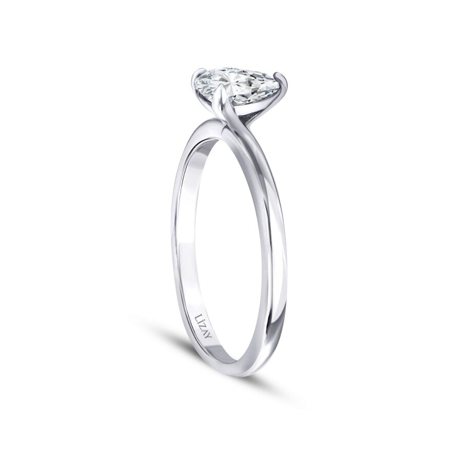 0,50 ct. Diamant Tropfen Solitär Verlobungsring