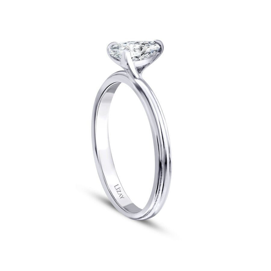 0.60 ct. Diamant Tropfen Solitär Verlobungsring