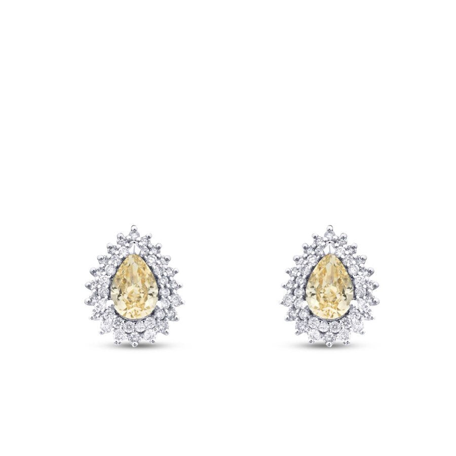 3,64 ct. Diamant Fantasie Tropfen Ohrringe