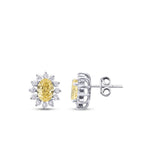3.29 Karat Diamant Fancy Oval-Stein Ohrringe