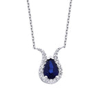 0,97 ct. Diamant Saphir Tropfen Halskette