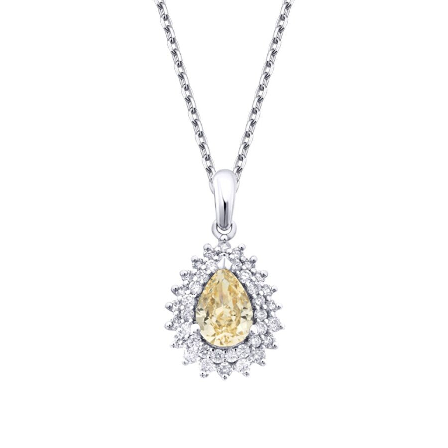 1.81 Karat Diamant Fancy Tropfen Halskette