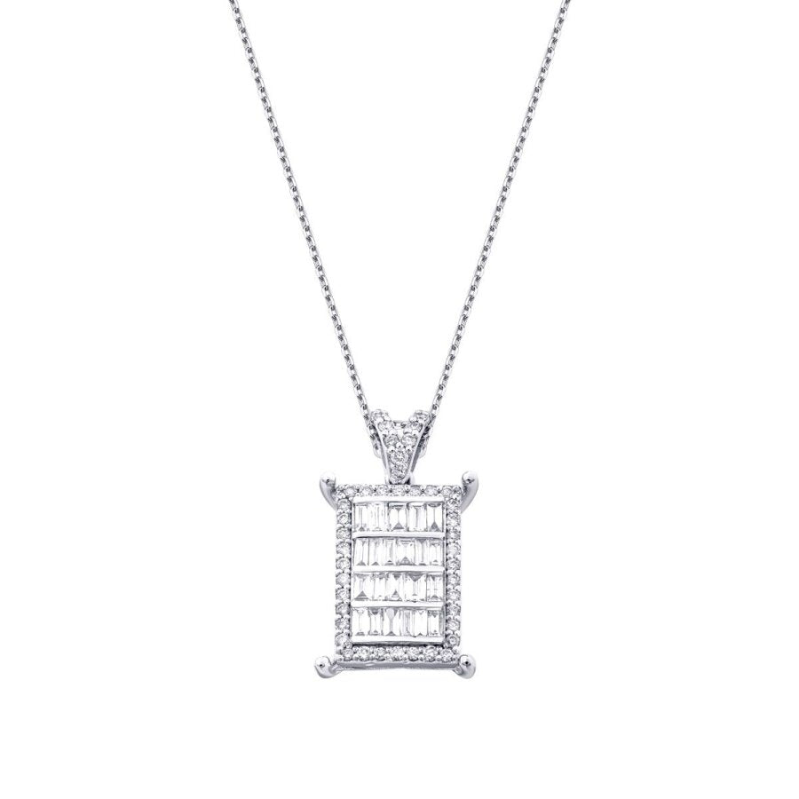 0.49 Karat Diamant Baguette Halskette