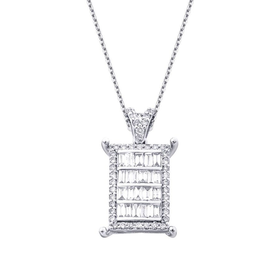 0.49 Karat Diamant Baguette Halskette