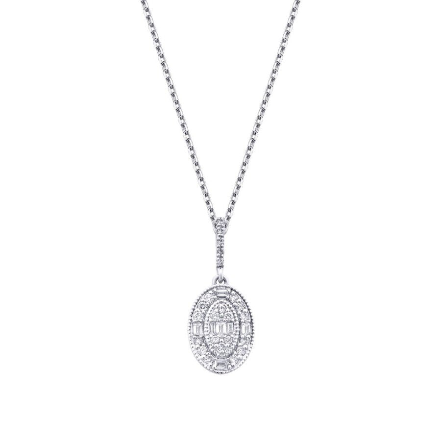 0,21 ct. Diamant Baguette Halskette