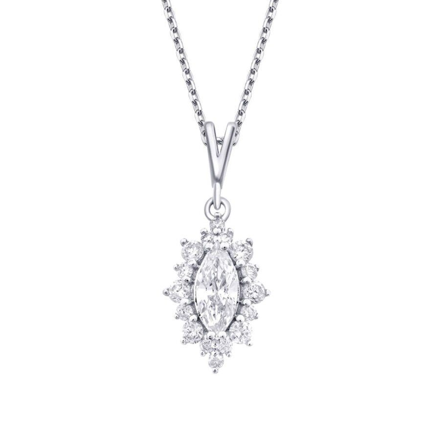 0.46 Karat Diamant Marquise Halskette