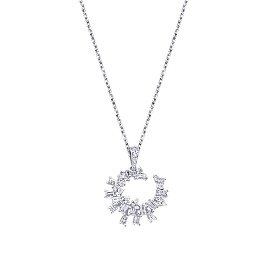 0,34 ct. Diamant Trend Baguette Halskette