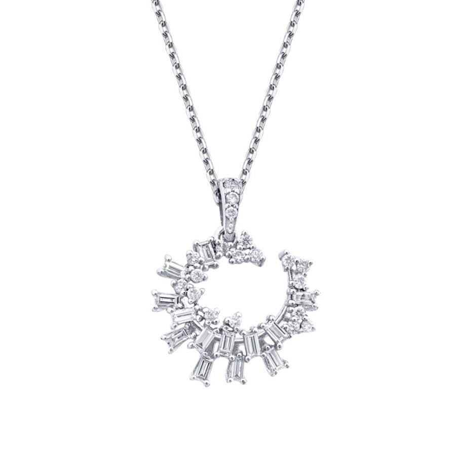 0,34 ct. Diamant Trend Baguette Halskette