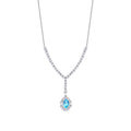 0,98 ct. Diamant Blauer Topas Baguette Halskette