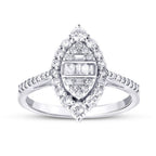 0,65 ct. Diamant Baguette Tropfen Ring