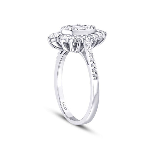 0,65 ct. Diamant Baguette Tropfen Ring