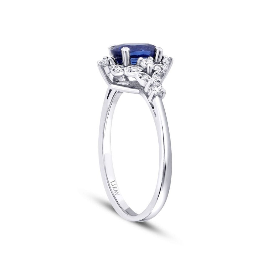 1,25 ct. Diamant Oval Saphir Ring