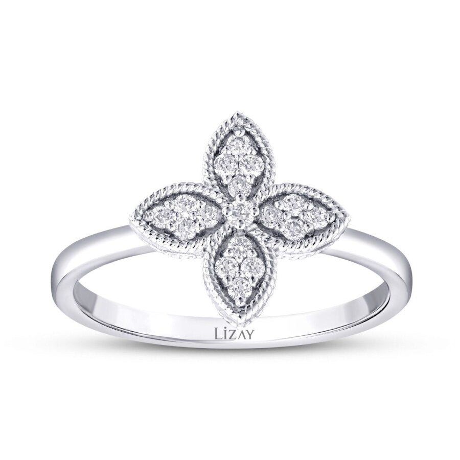 0.15 Karat Diamant Clover Ring