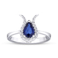 0,72 ct. Diamant Saphir Ring
