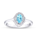 0.67 Karat Diamant Blue Topaz Baguette Ring