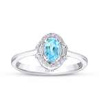 0.67 Karat Diamant Blue Topaz Baguette Ring