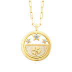 Gold Clover und Stern Emaille Glückbringer Halskette