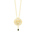 Emaille-Halskette mit Elibelinde-Motiv aus Gold