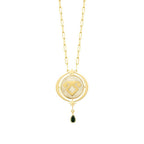 Emaille-Halskette mit Elibelinde-Motiv aus Gold
