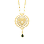Emaille-Halskette mit Elibelinde-Motiv aus Gold