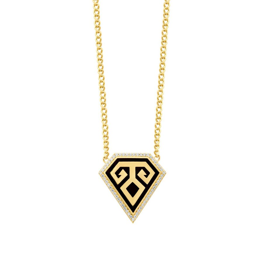 Trend-Halskette mit Elibelinde-Motiv aus Gold