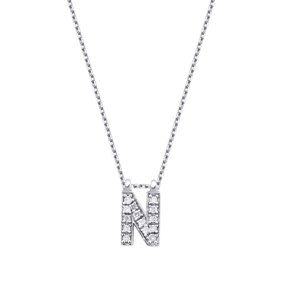 0.07 Karat Diamant N Buchstabe Halskette