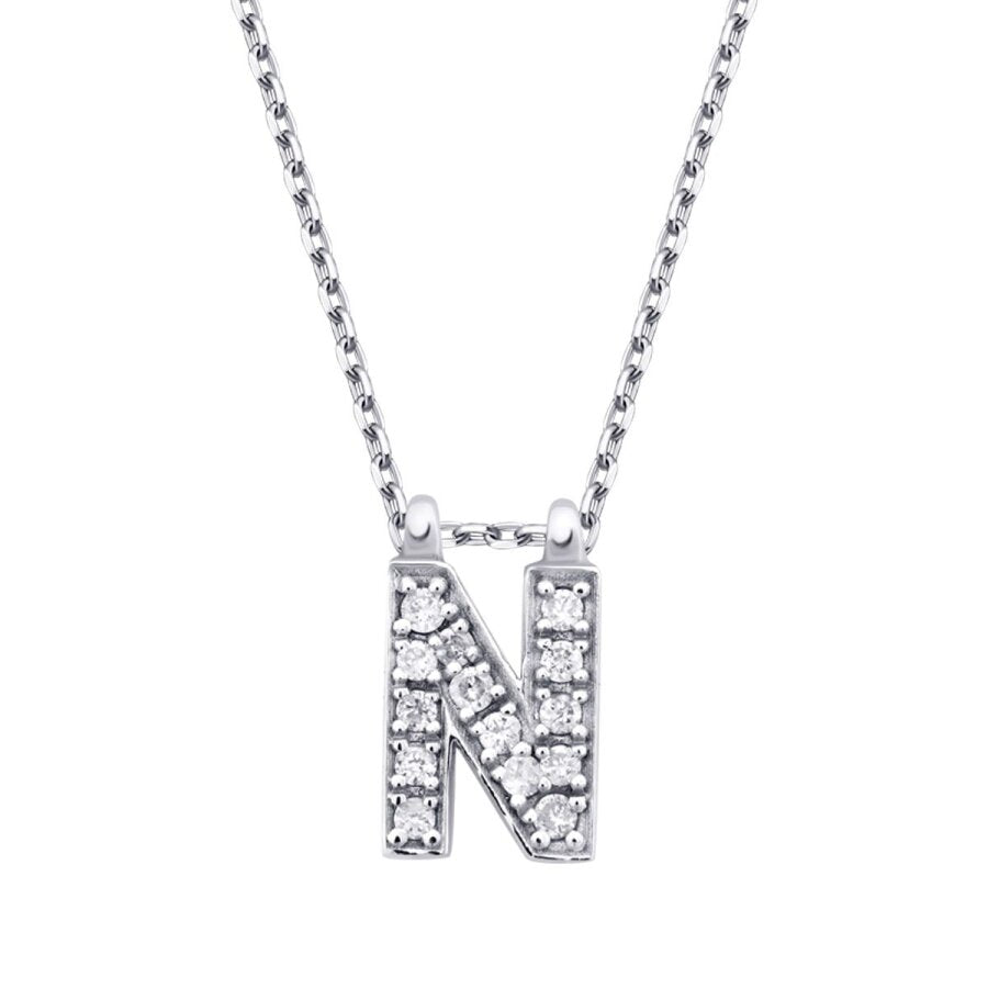 0.07 Karat Diamant N Buchstabe Halskette