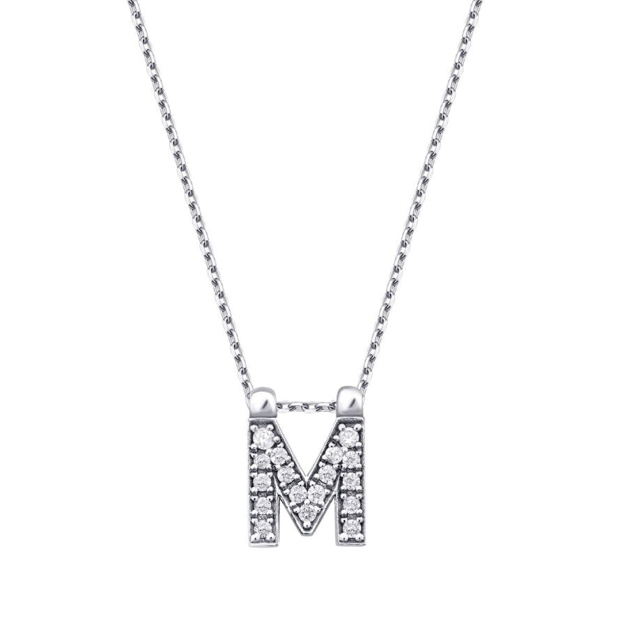 0.08 Karat Diamant M Buchstabe Halskette