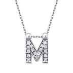 0,08 ct. Diamant Halskette Buchstabe M