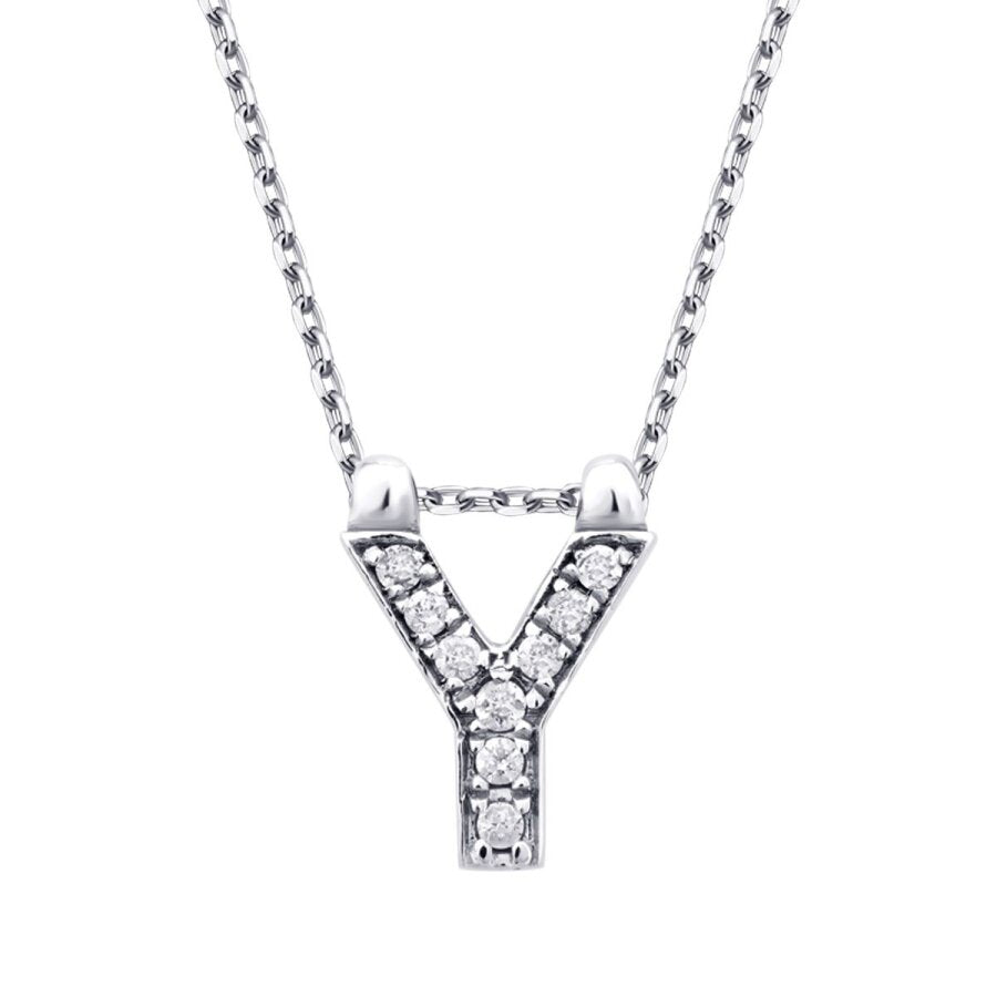 0.05 Karat Diamant Y Buchstabe Halskette