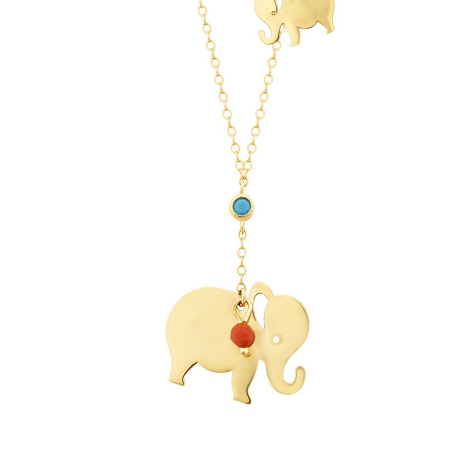 Elefant-Trend-Halskette aus Gold
