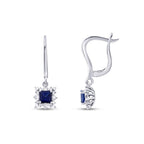0,80 ct. Diamant Square Saphir Ohrringe