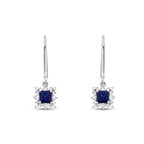 0,80 ct. Diamant Square Saphir Ohrringe