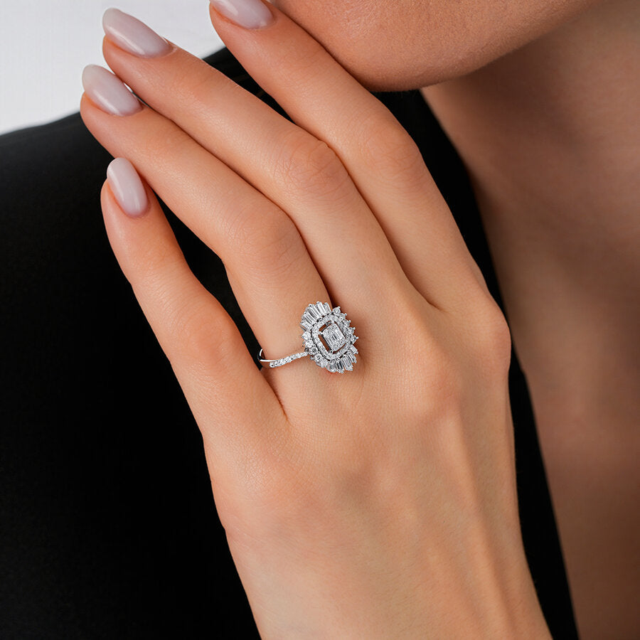 0,68 ct. Diamant Baguette Trend Ring