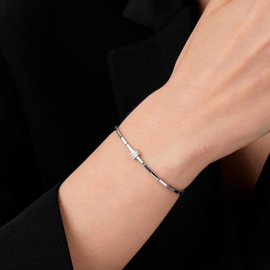 0,10 ct. Diamant Baguette Armband