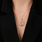 0.62 ct. Diamant Baguette Blume Halsketten
